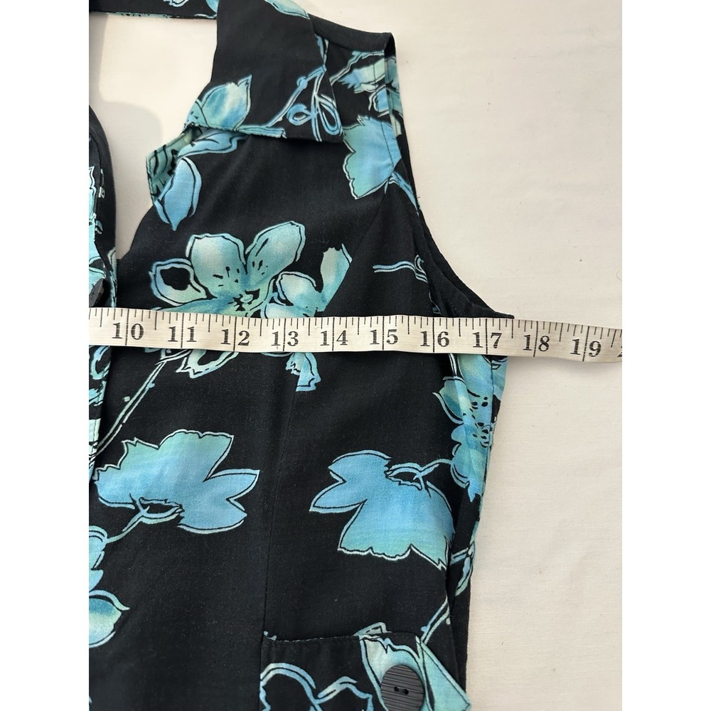 Vintage 90s Tropical Floral Maxi Dress Sz 4/6 Cottagecore Resort Wear Sleeveless - Picture 5 of 7